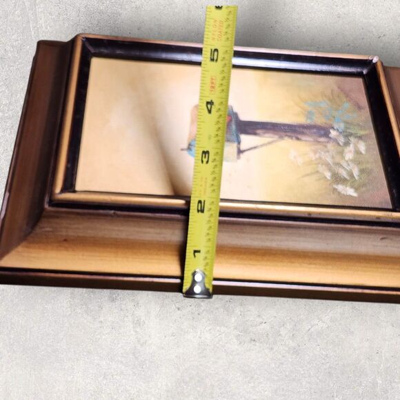 Vintage Barbara Erickson Painting Mailbox Wildflowers Gold Frame 10" Americana - Picture 9 of 9